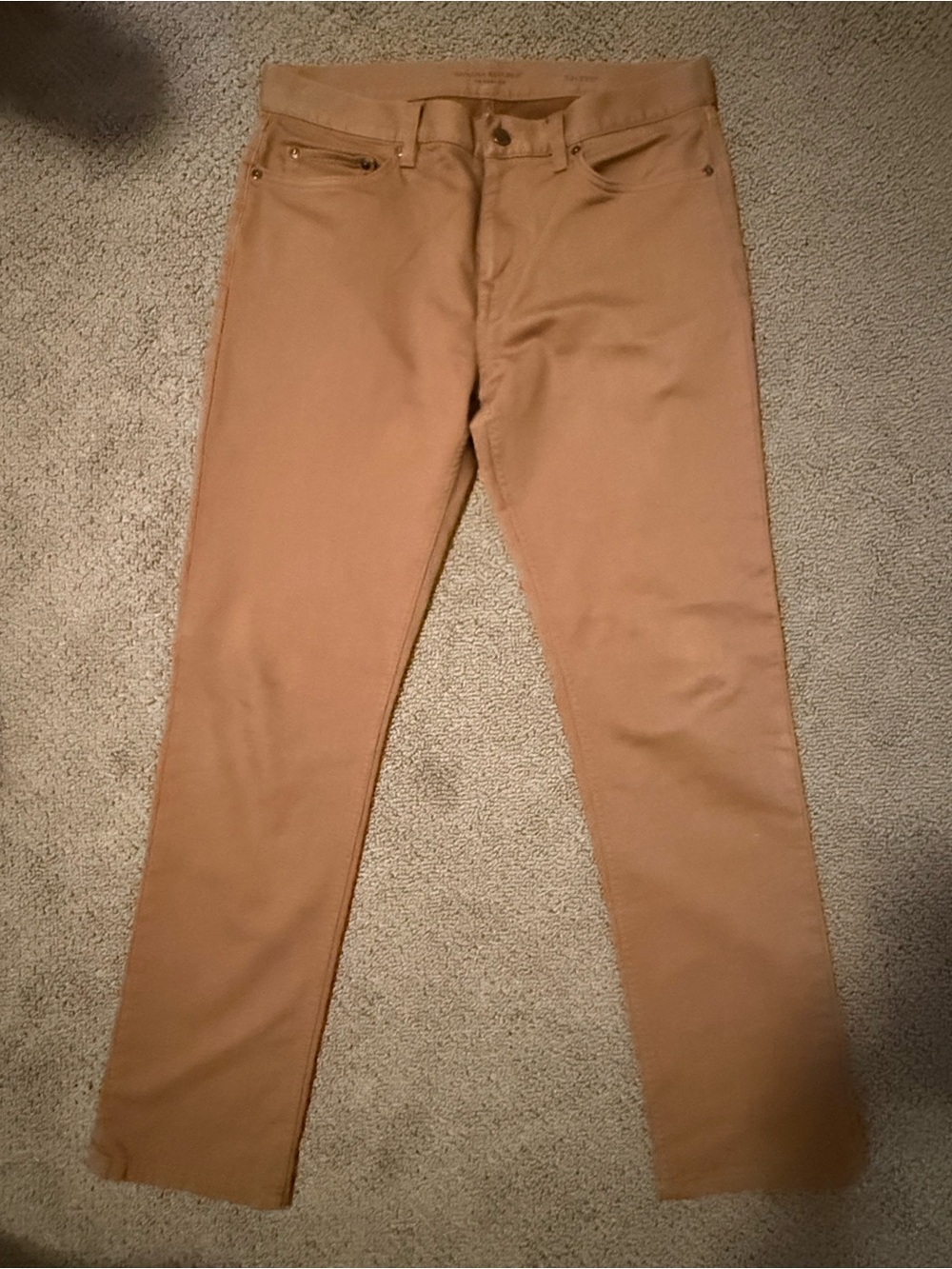 Banana Republic Traveler Men's Chinos in Camel Tan 33x32 Slim Fit